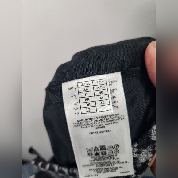 Brooks Brothers Wool Blend Petite Houndstooth Pencil Skirt 10P - Picture 7 of 9